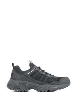 Pavers Mens Black Leather Lace-Up Walking Shoes