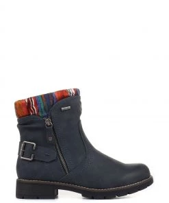 Pavers Womens Navy Blue Ladies Water Resistant Ankle Boots