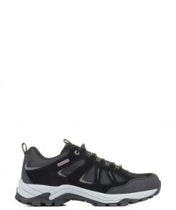 Pavers Black Leather Lace-Up Walking Shoes