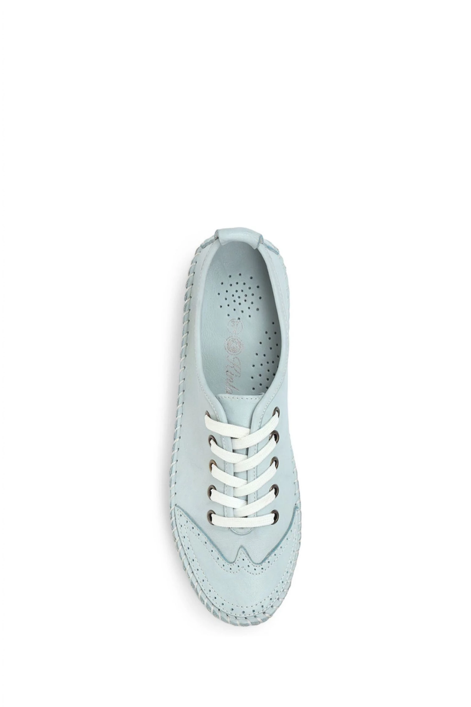 Pavers Blue Wide Fit Leather Lace-Up Trainers 5 Pavers Blue Wide Fit Leather Lace-Up Trainers - Image 5