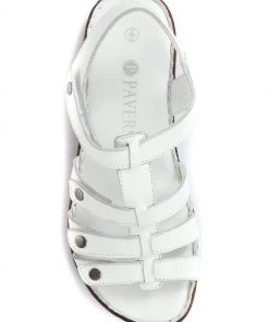Pavers Ladies White Leather T-Bar Sandals -Pavers Sales Shop unnamed file 1247 scaled