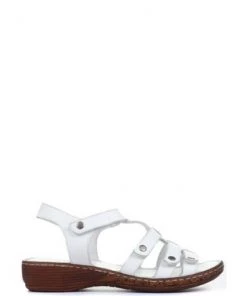 Pavers Ladies White Leather T-Bar Sandals -Pavers Sales Shop unnamed file 1249