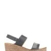 Pavers Black Lightweight Wedge Sandals