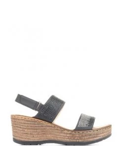 Pavers Black Lightweight Wedge Sandals -Pavers Sales Shop unnamed file 1255
