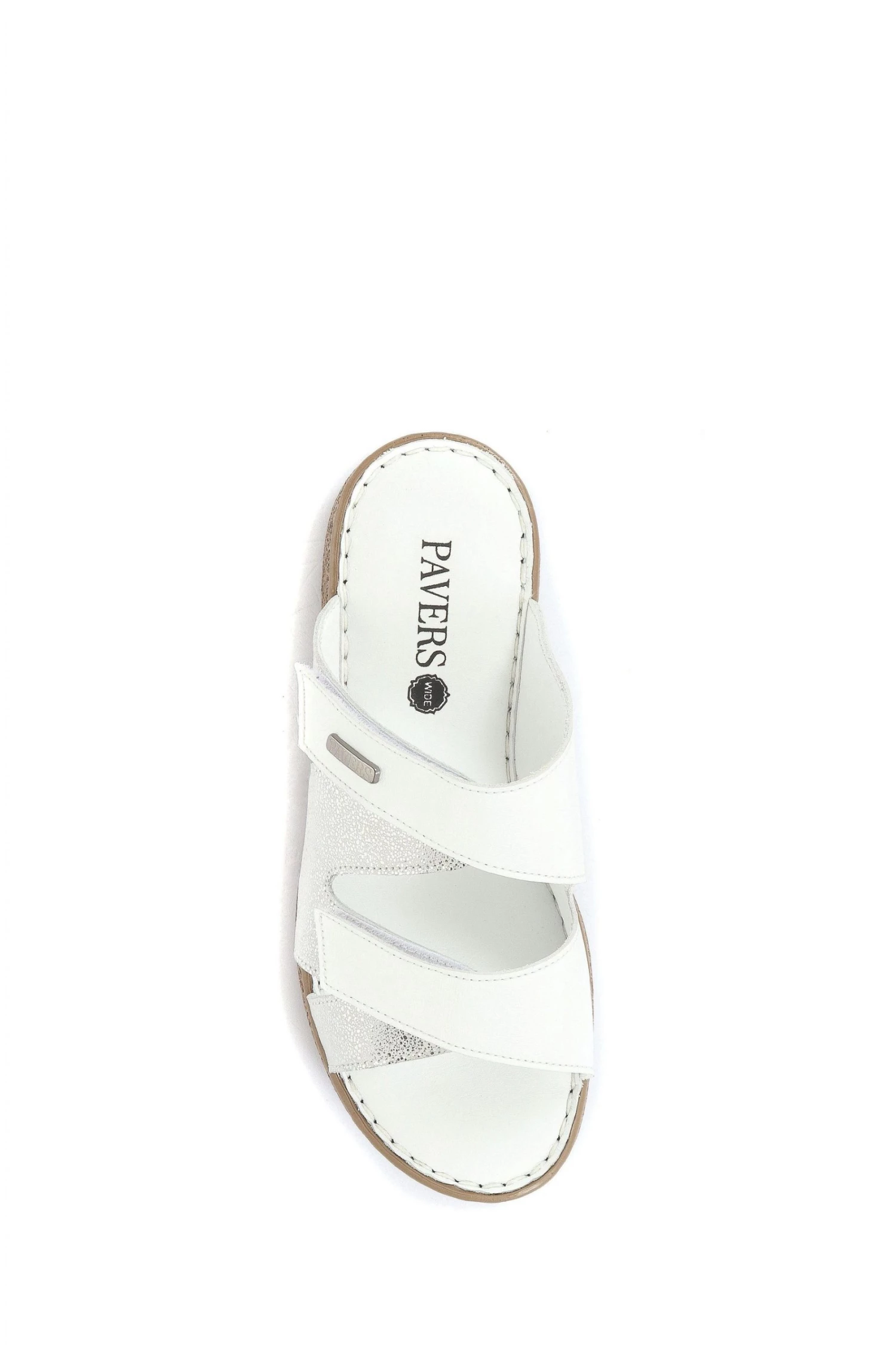 Pavers Ladies White Extra Wide Fit Leather Mule Sandals 4 Pavers Ladies White Extra Wide Fit Leather Mule Sandals - Image 4