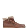 Pavers Tan Ladies Wedge Ankle Boots