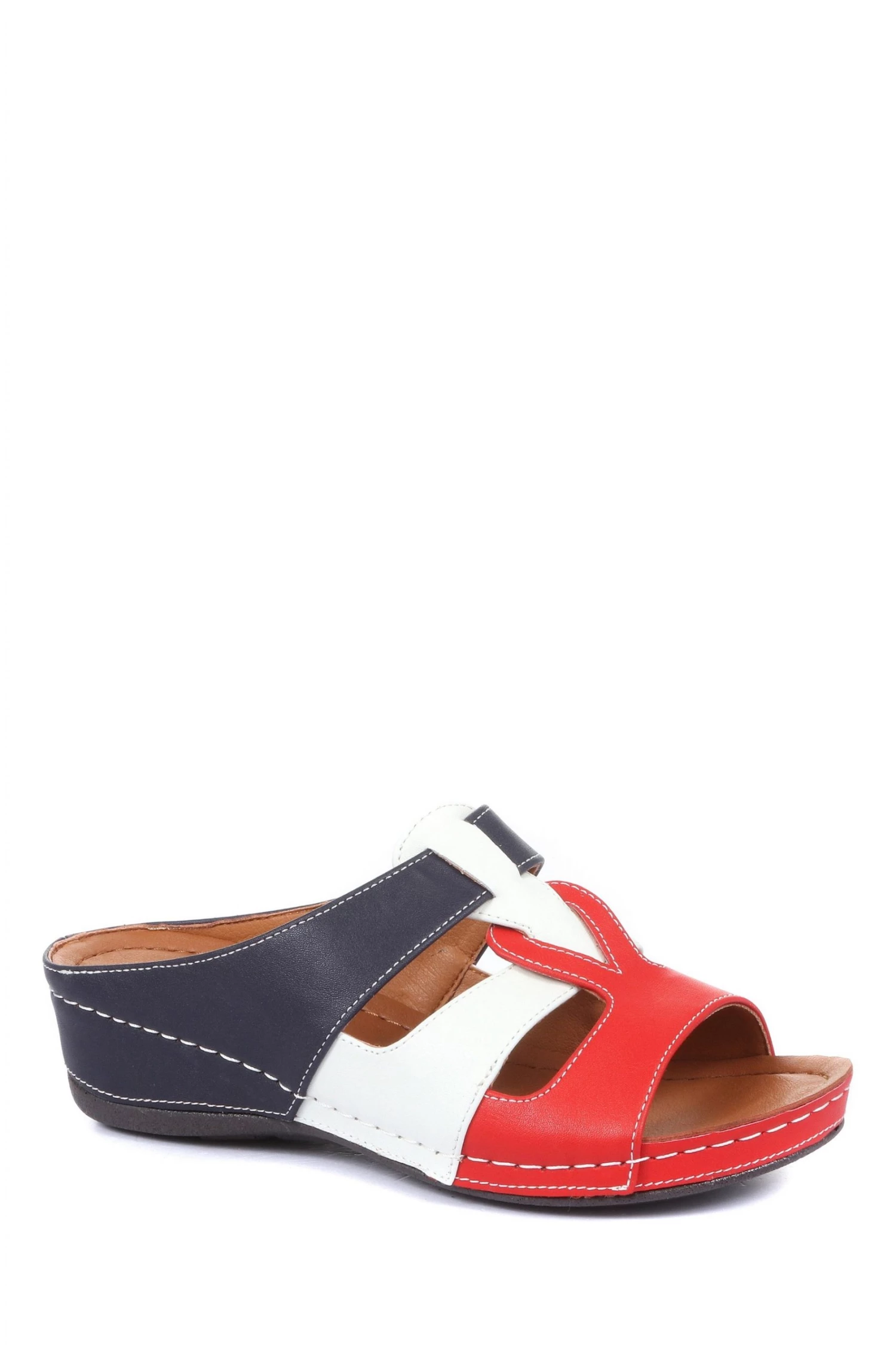 Pavers Blue Wide Fit Wedge Mule Sandals 2 Pavers Blue Wide Fit Wedge Mule Sandals - Image 2