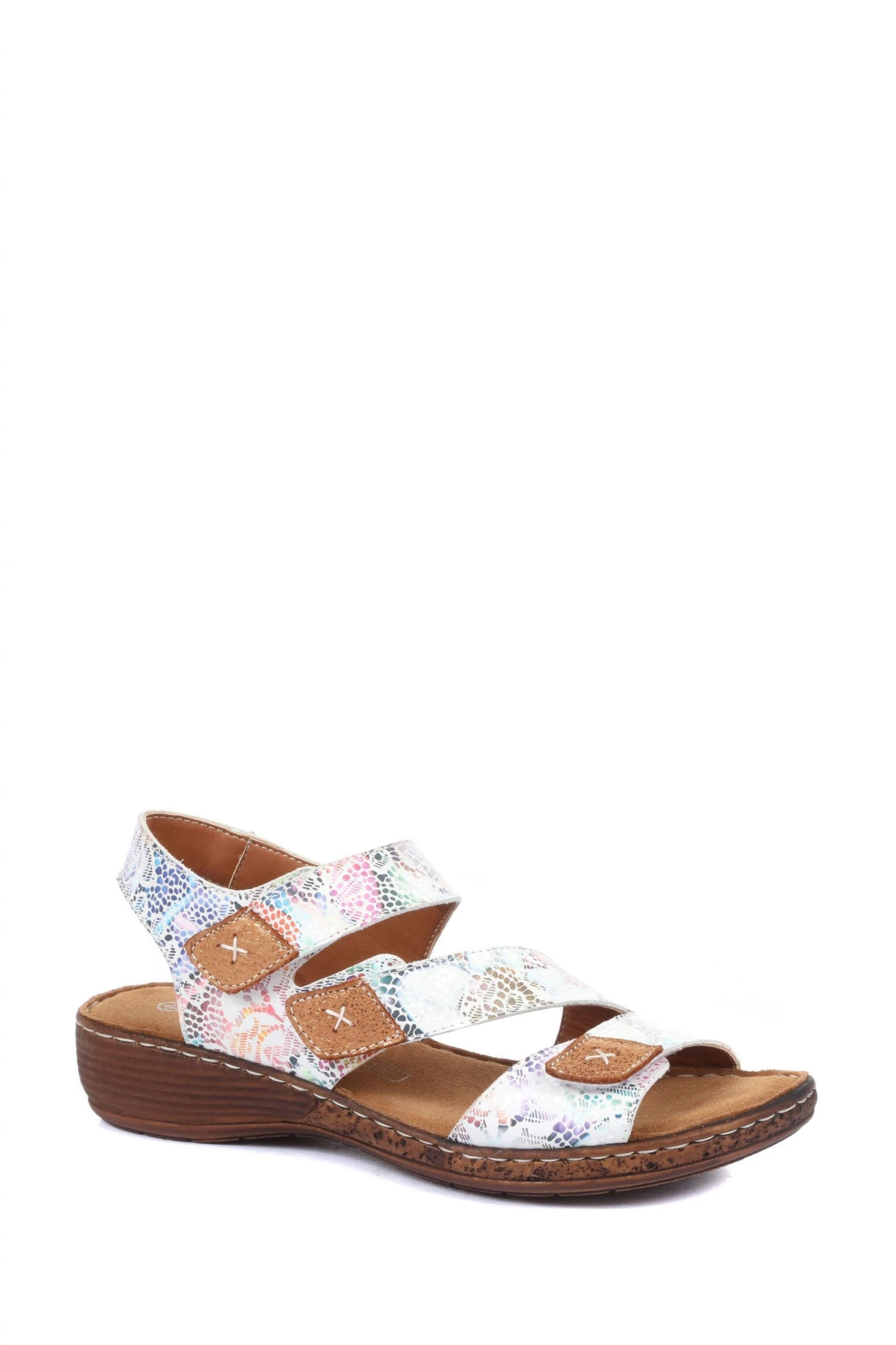 Pavers White Fully Adjustable Ladies Leather Sandals 2 Pavers White Fully Adjustable Ladies Leather Sandals - Image 2