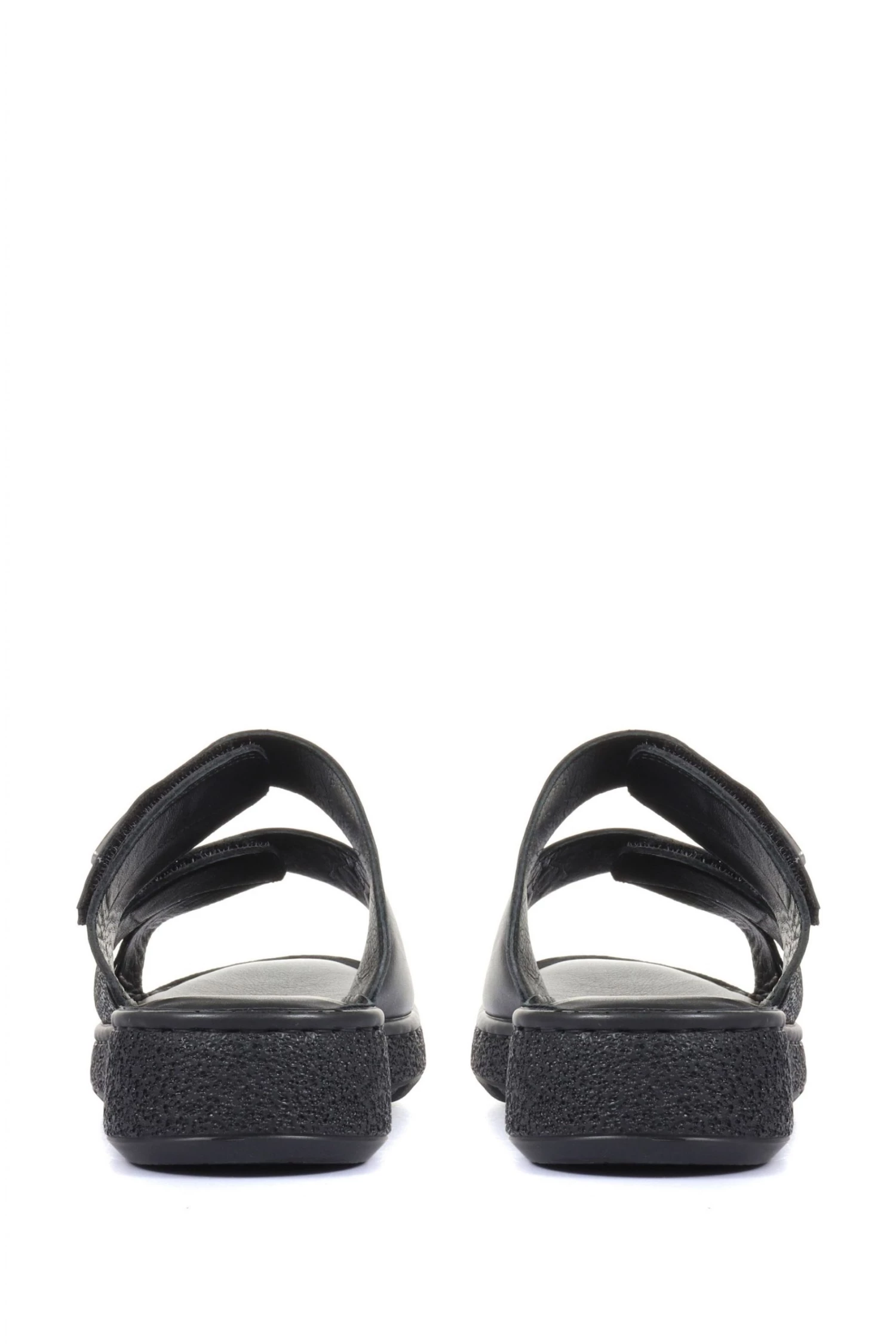 Pavers Extra Wide Fit Ladies Black Leather Mule Sandals 3 Pavers Extra Wide Fit Ladies Black Leather Mule Sandals - Image 3