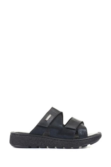 Pavers Extra Wide Fit Ladies Black Leather Mule Sandals 6 Pavers Extra Wide Fit Ladies Black Leather Mule Sandals - Image 6