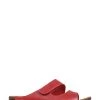 Pavers Red Wide Fit Adjustable Leather Mules