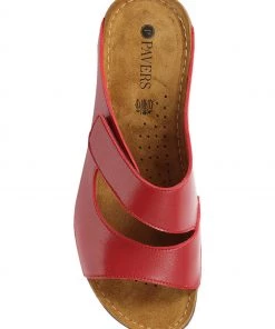 Pavers Red Wide Fit Adjustable Leather Mules -Pavers Sales Shop unnamed file 1325 scaled