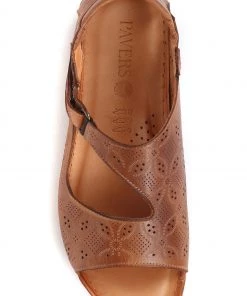 Pavers Brown Ladies Leather Flat Sandals -Pavers Sales Shop unnamed file 1331 scaled