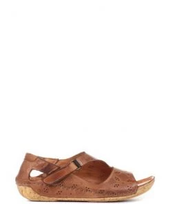 Pavers Brown Ladies Leather Flat Sandals -Pavers Sales Shop unnamed file 1333