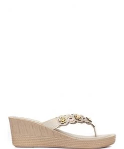 Pavers Gold Wedge Toe Post Sandals -Pavers Sales Shop unnamed file 1339