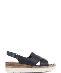 Pavers Blue Ladies Leather Cross-Over Sandals -Pavers Sales Shop unnamed file 1345