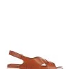 Pavers Brown Leather Slingback Sandals