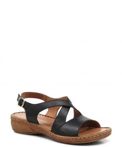 Pavers Black Casual Leather Slingback Sandals -Pavers Sales Shop unnamed file 1372 scaled