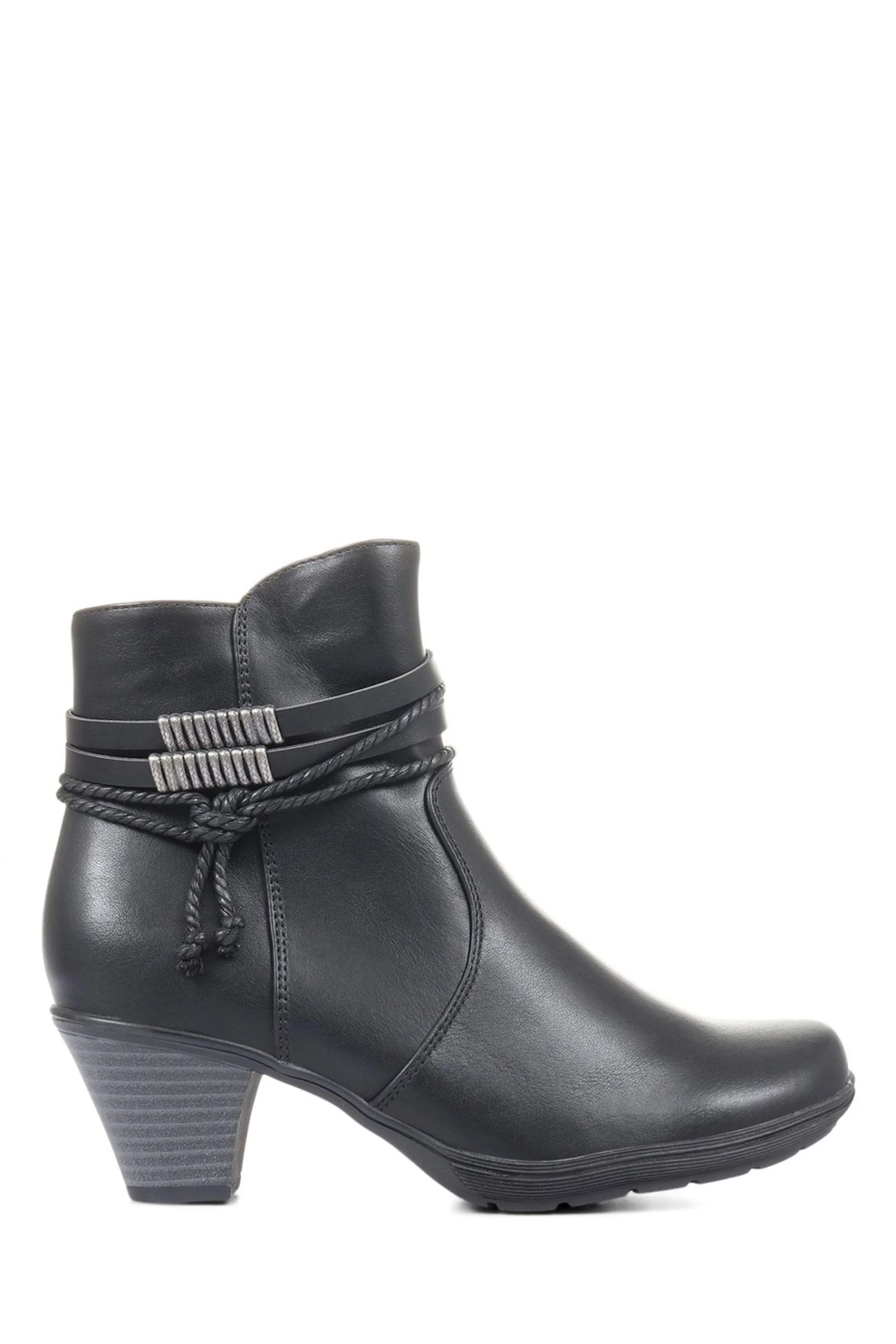 Pavers Ladies Black Block Heeled Ankle Boots 1 Pavers Ladies Black Block Heeled Ankle Boots