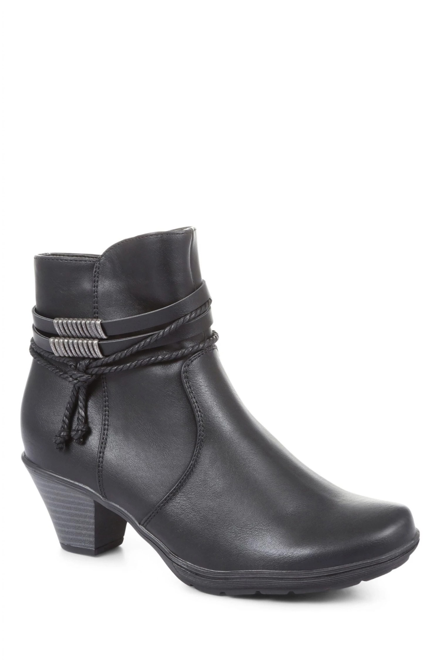 Pavers Ladies Black Block Heeled Ankle Boots 2 Pavers Ladies Black Block Heeled Ankle Boots - Image 2
