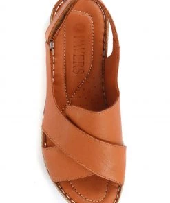 Pavers Ladies Brown Leather Cross-Over Sandals -Pavers Sales Shop unnamed file 1391 scaled