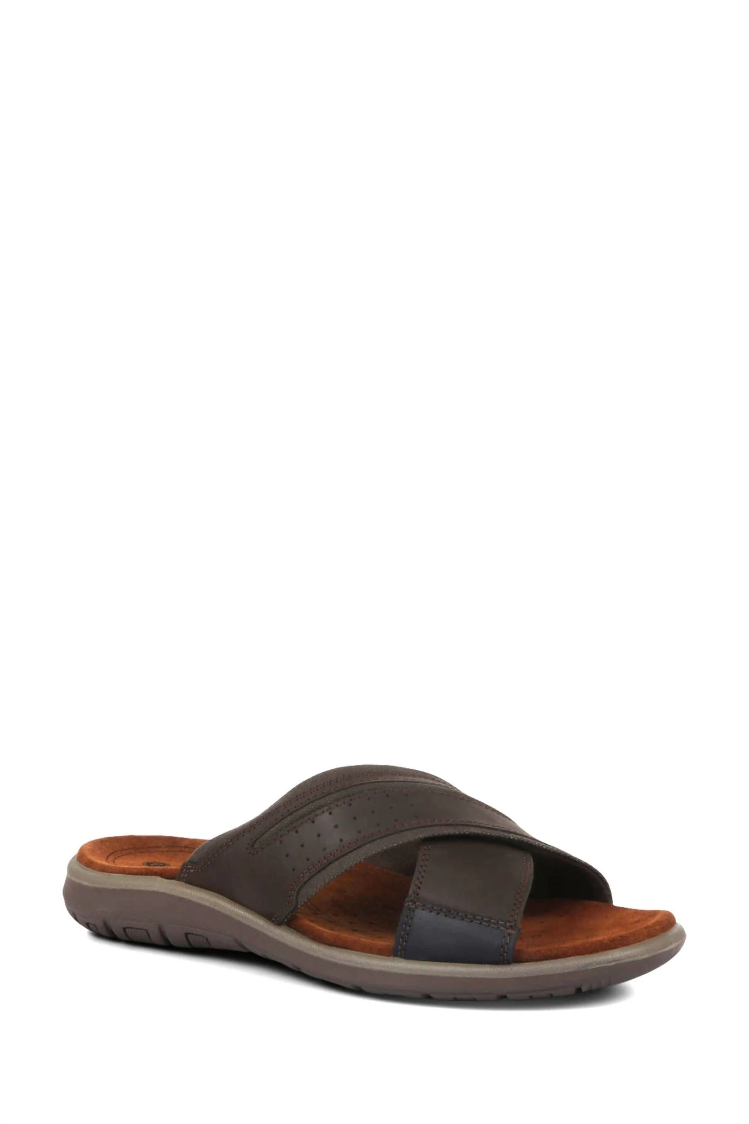 Pavers Brown Men's Leather Mule Sandals 2 Pavers Brown Men's Leather Mule Sandals - Image 2