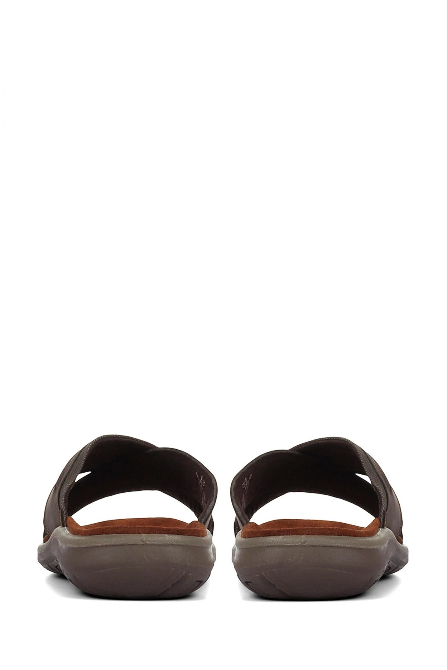 Pavers Brown Men's Leather Mule Sandals 3 Pavers Brown Men's Leather Mule Sandals - Image 3