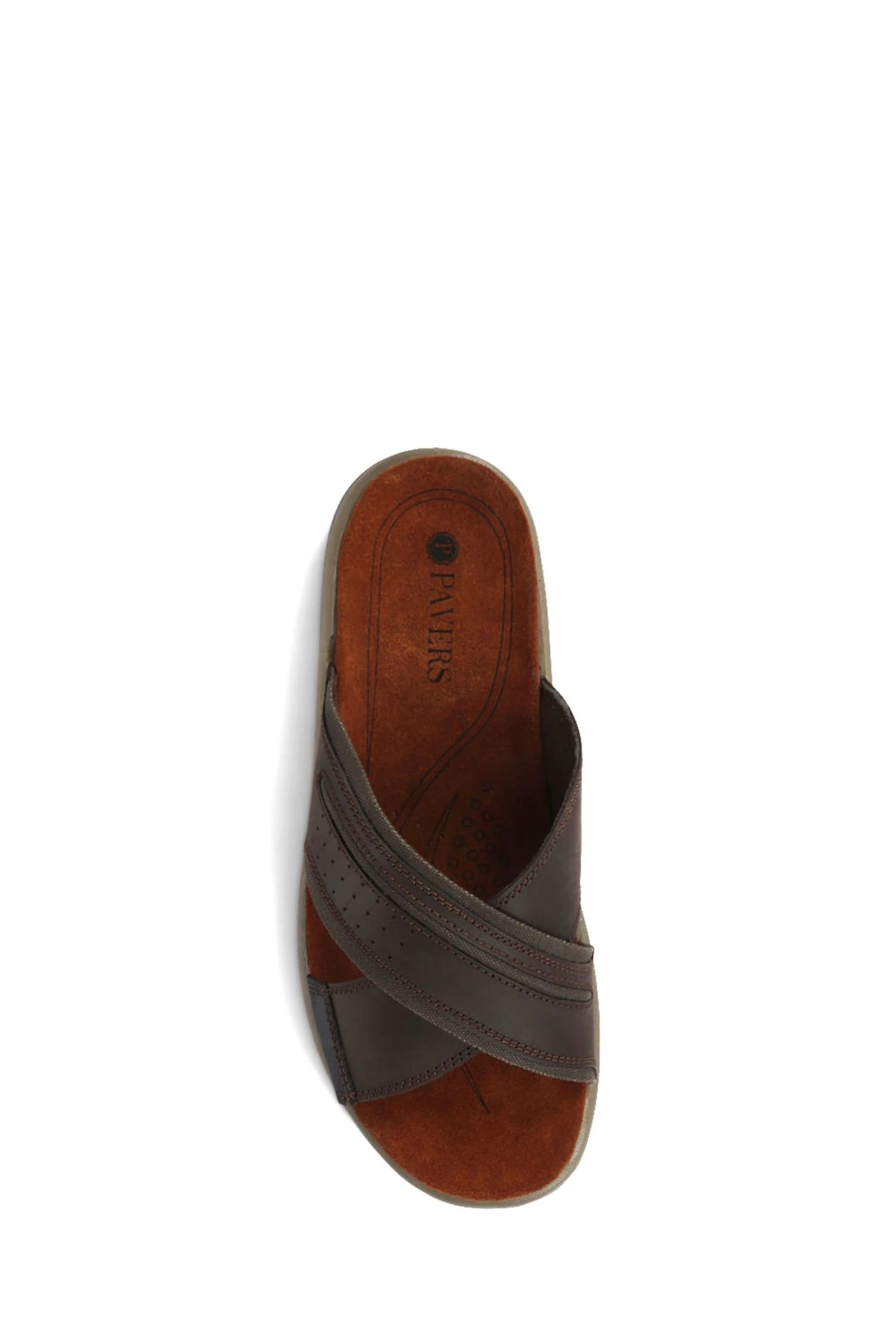 Pavers Brown Men's Leather Mule Sandals 4 Pavers Brown Men's Leather Mule Sandals - Image 4