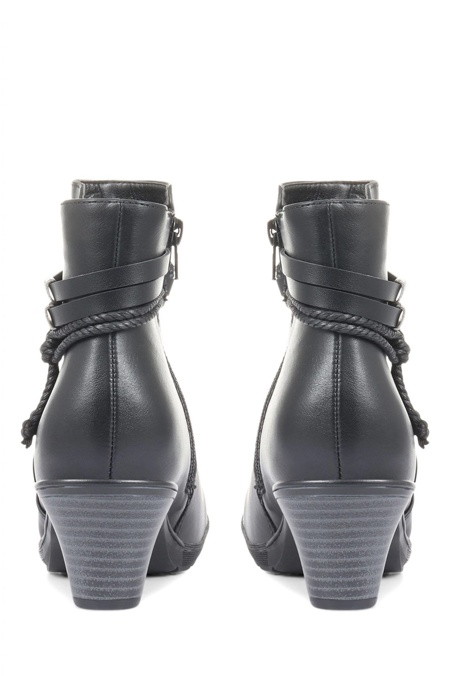 Pavers Ladies Black Block Heeled Ankle Boots 5 Pavers Ladies Black Block Heeled Ankle Boots - Image 5