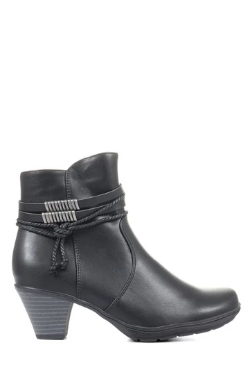 Pavers Ladies Black Block Heeled Ankle Boots 6 Pavers Ladies Black Block Heeled Ankle Boots - Image 6