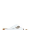 Pavers White Wide Fit Adjustable Leather Mules