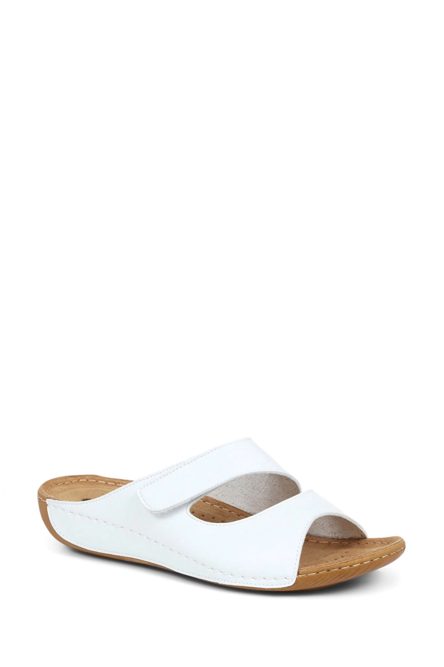Pavers White Wide Fit Adjustable Leather Mules 2 Pavers White Wide Fit Adjustable Leather Mules - Image 2