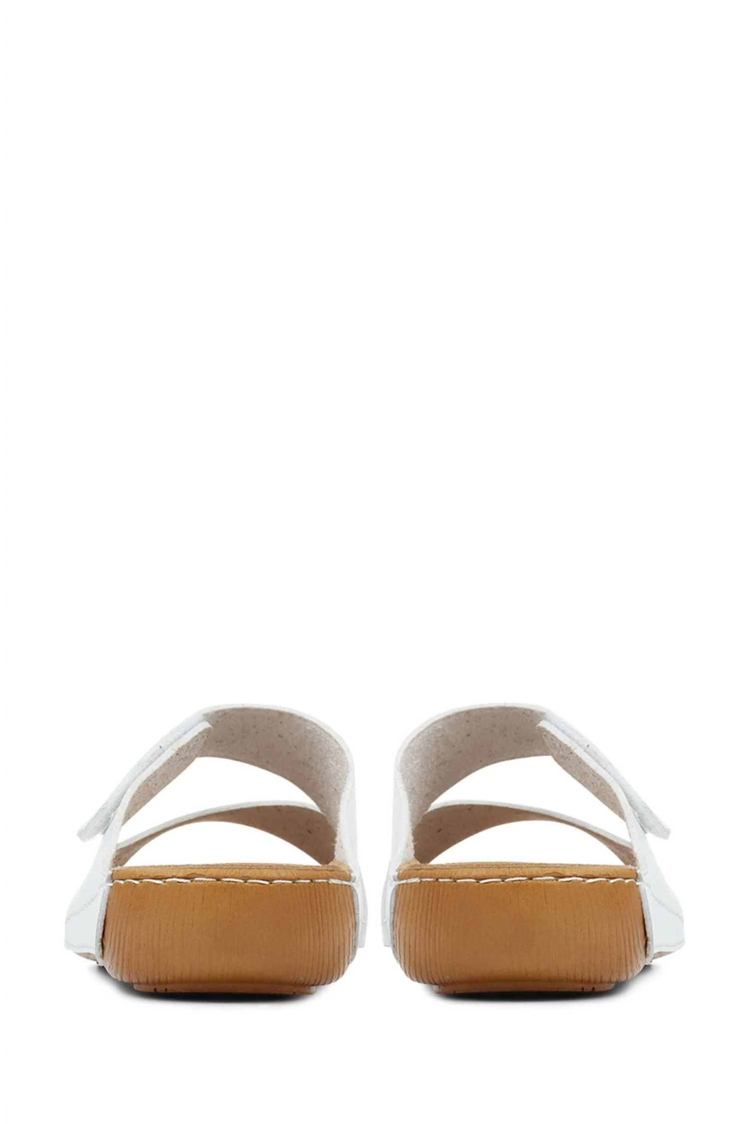 Pavers White Wide Fit Adjustable Leather Mules 3 Pavers White Wide Fit Adjustable Leather Mules - Image 3