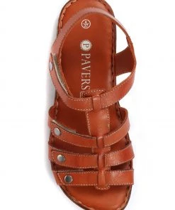 Pavers Tan Brown Leather T-Bar Sandals 9 Pavers Tan Brown Leather T-Bar Sandals -Pavers Sales Shop unnamed file 1487 scaled