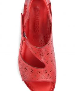 Pavers Red Leather Flat Sandals -Pavers Sales Shop unnamed file 1499 scaled