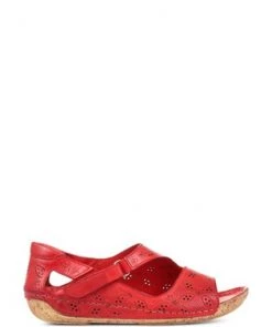 Pavers Red Leather Flat Sandals -Pavers Sales Shop unnamed file 1501