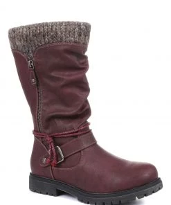 Pavers Womens Red Wide Fit Casual Mid Calf Boots -Pavers Sales Shop unnamed file 152 scaled