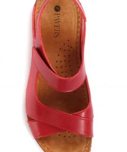 Pavers Red Ladies Touch Fasten Sandals -Pavers Sales Shop unnamed file 1541 scaled