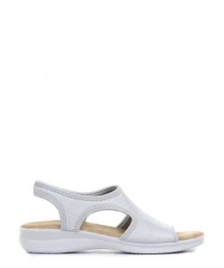 Pavers Silver Ladies Stretch Sandals