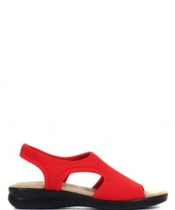 Pavers Red Ladies Stretch Sandals