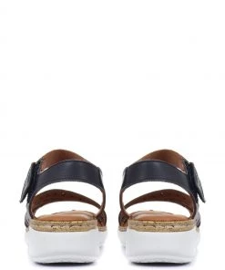 Pavers Blue Ladies Leather Touch Fasten Cut Out Sandals -Pavers Sales Shop unnamed file 1607 scaled