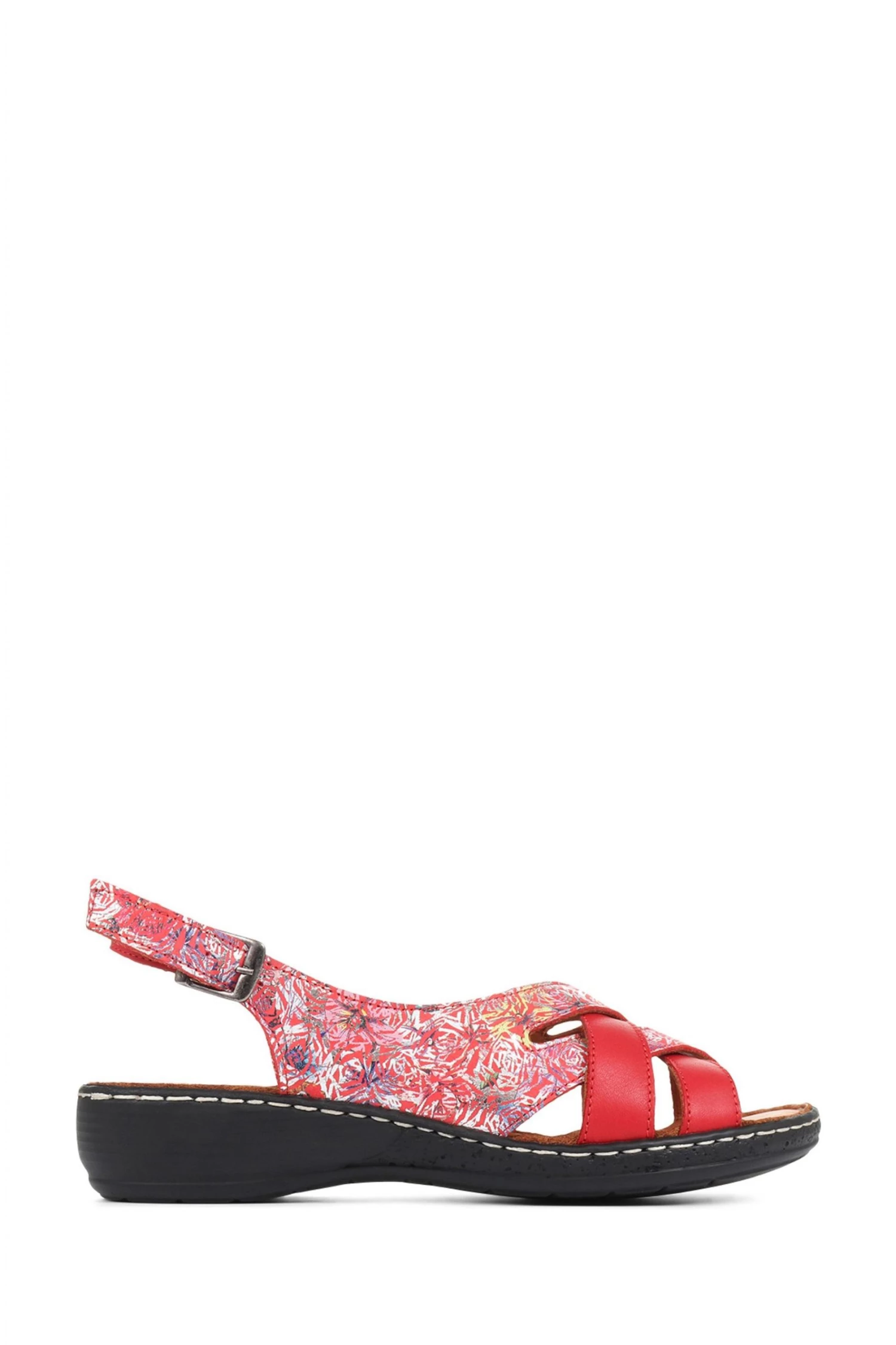 Pavers Red Wide Fit Leather Slingback Sandals 1 Pavers Red Wide Fit Leather Slingback Sandals