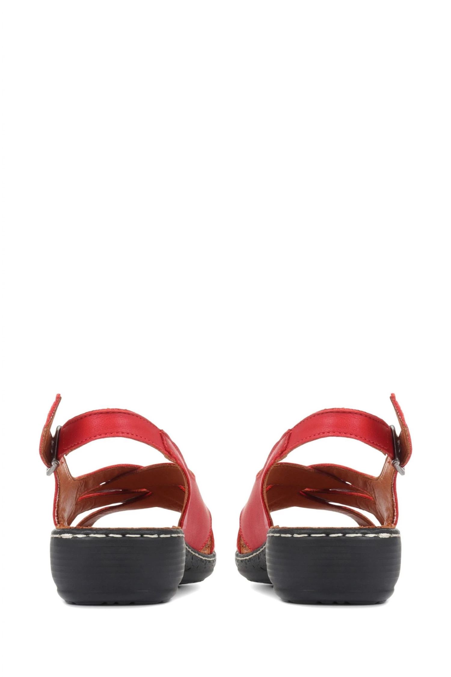 Pavers Red Wide Fit Leather Slingback Sandals 2 Pavers Red Wide Fit Leather Slingback Sandals - Image 2