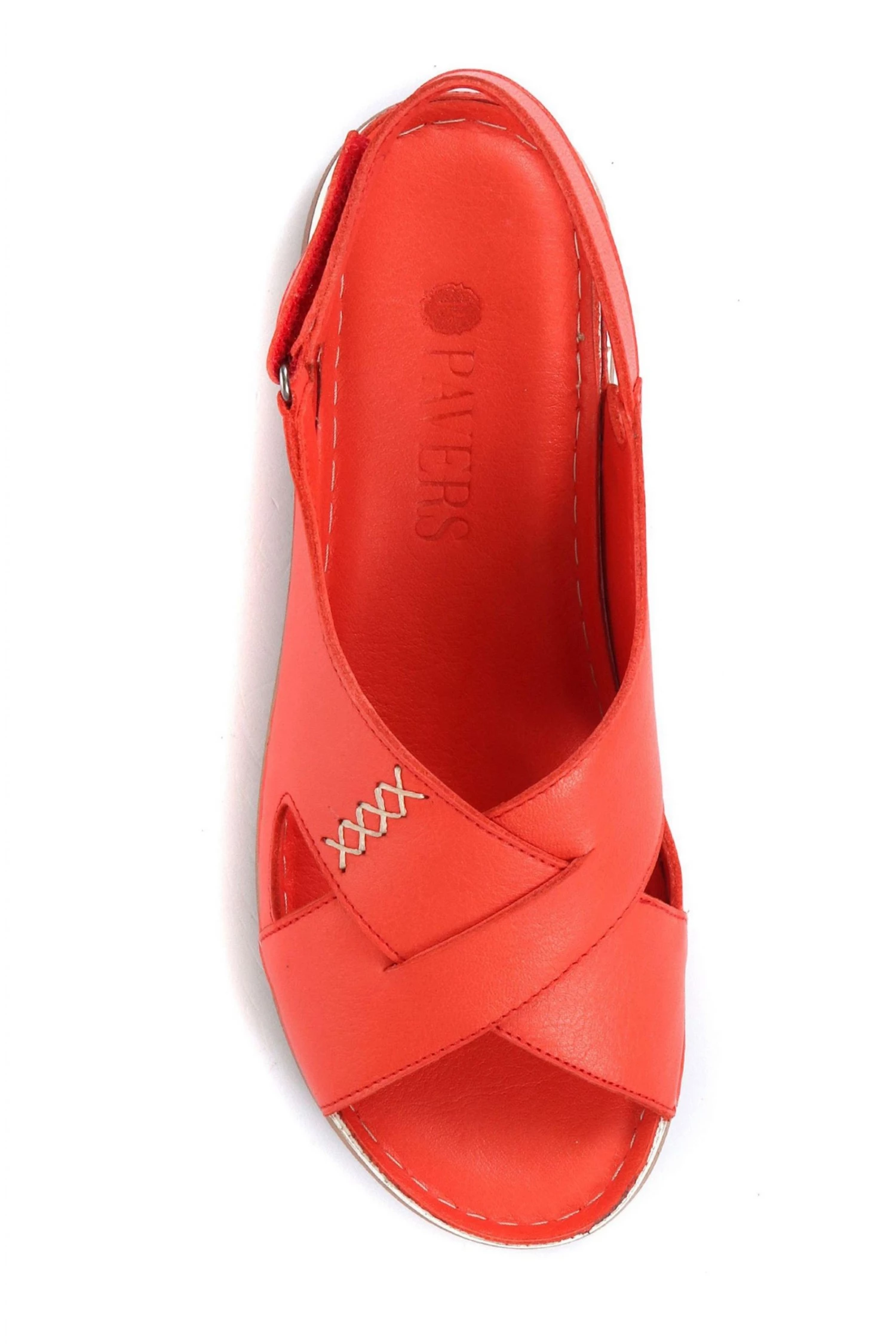 Pavers Red Leather Slingback Sandals 4 Pavers Red Leather Slingback Sandals - Image 4