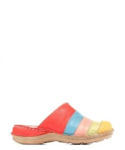 Pavers Red Leather Slip-On Clogs