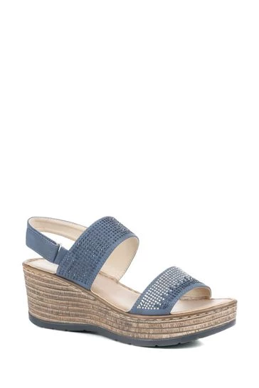 Pavers Blue Lightweight Wedge Sandals 5 Pavers Blue Lightweight Wedge Sandals - Image 5