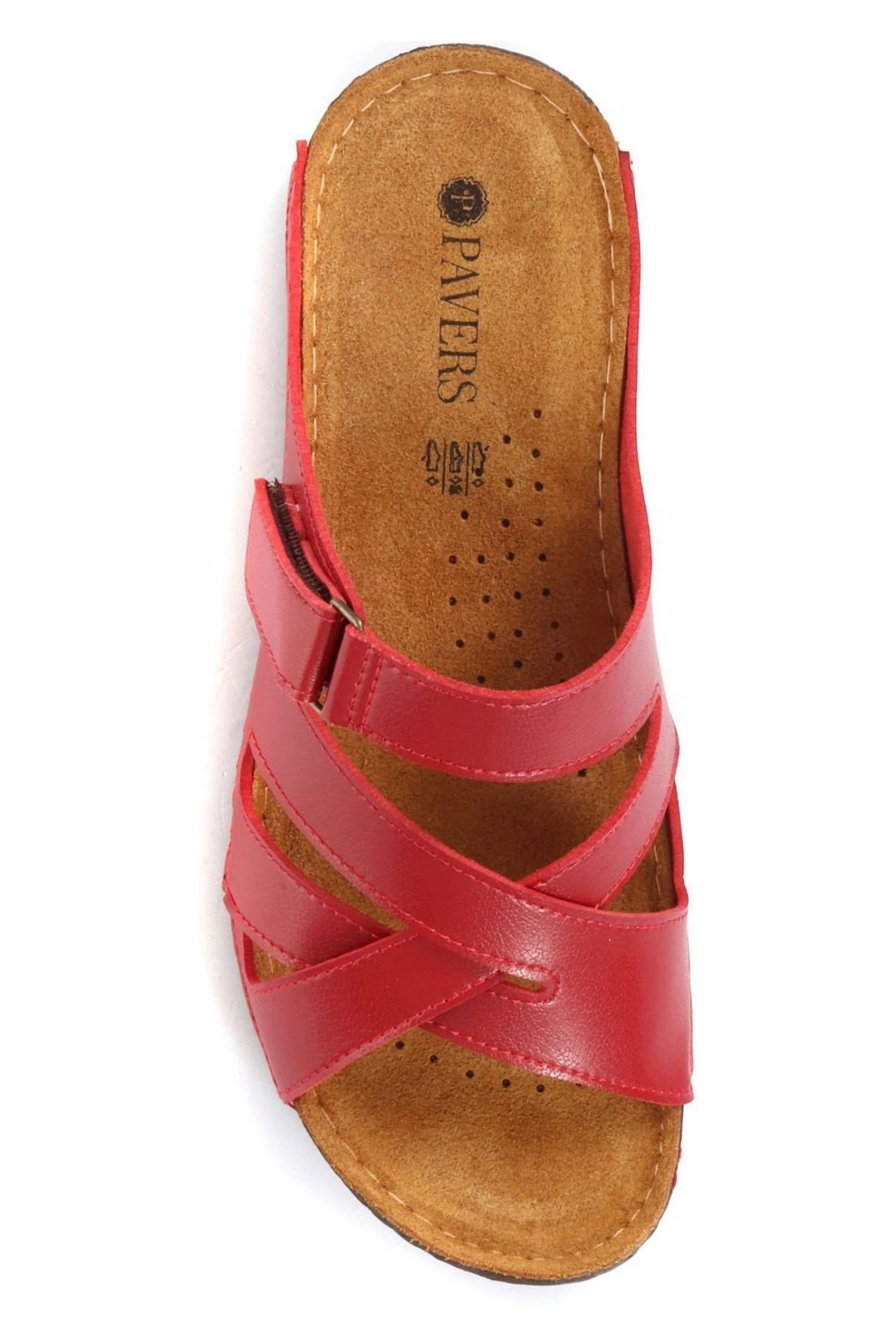 Pavers Red Ladies Touch-Fasten Mules 4 Pavers Red Ladies Touch-Fasten Mules - Image 4