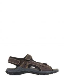 Pavers Mens Grey Leather Walking Sandals