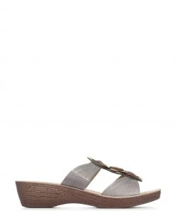 Pavers Pewter Embellished Mule Sandals