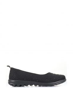 Pavers Black Ladies Wide Fit Lightweight Trainer Pumps